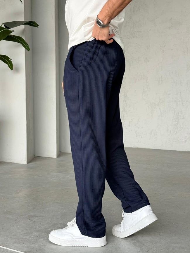 Fitilli Kumaş Jogger Pantolon M - Lacivert