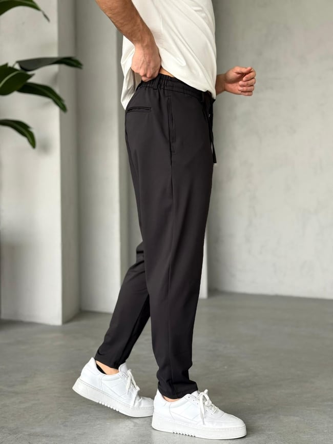 Full Likralı Kumaş Jogger Pantolon - Siyah
