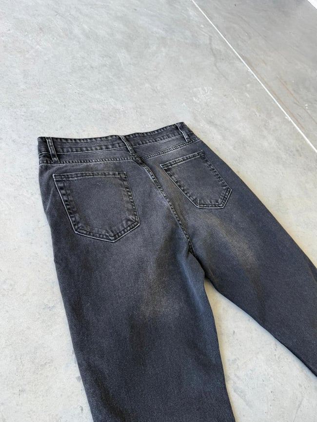 FÜME YIKAMALI BOYFRIEND KOT PANTOLON