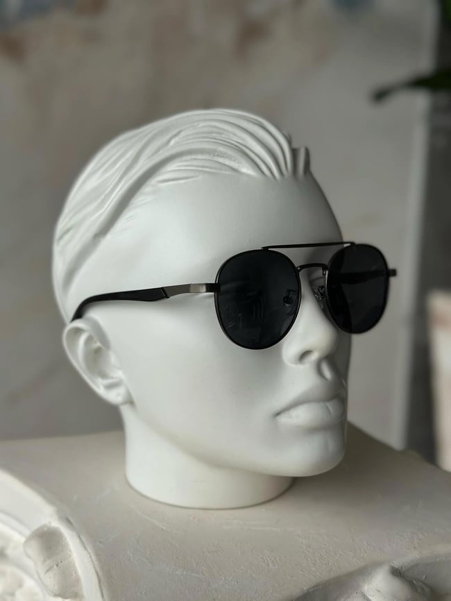 G166 Polarized Siyah Cam Çelik Çerçeve Gözlük