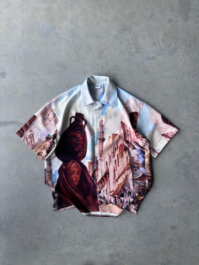 GİPSY Desenli Dubble Hürrem Kumaş Oversize Gömlek T