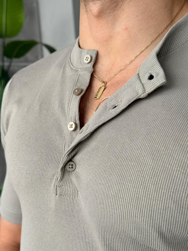 Hanley Yaka Fitilli T-Shirt M - Çağla