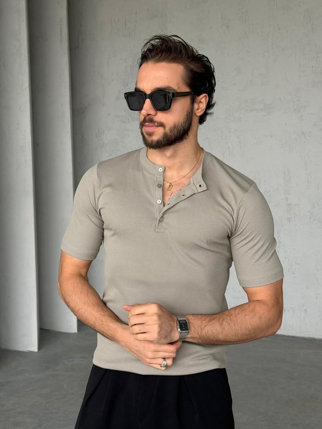 Hanley Yaka Fitilli T-Shirt M - Çağla