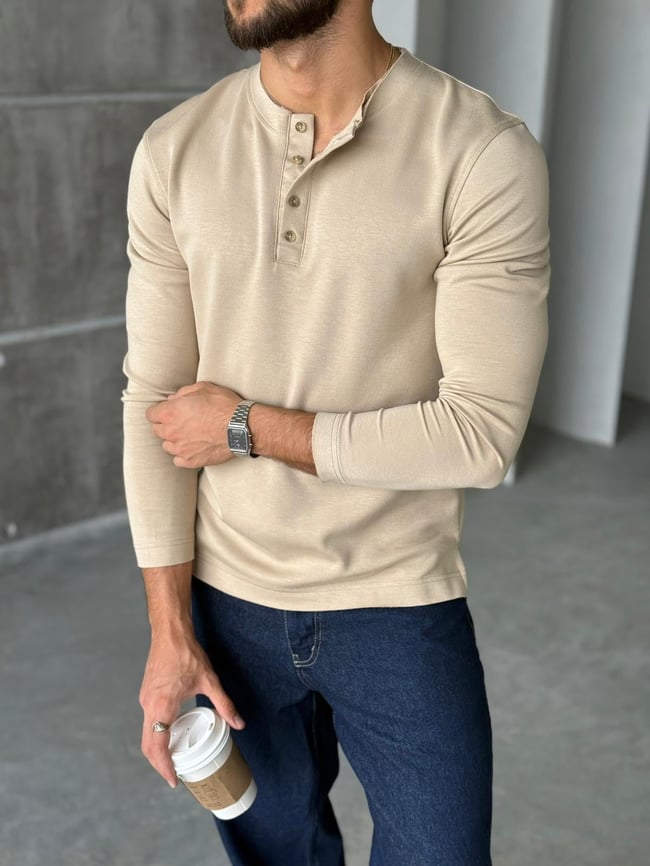 Hanley Yaka Modal Kumaş Sweat - Bej