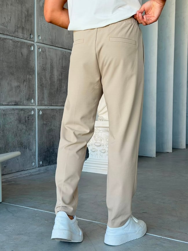 JOGGER KUMAŞ PANTOLON - M - BEJ