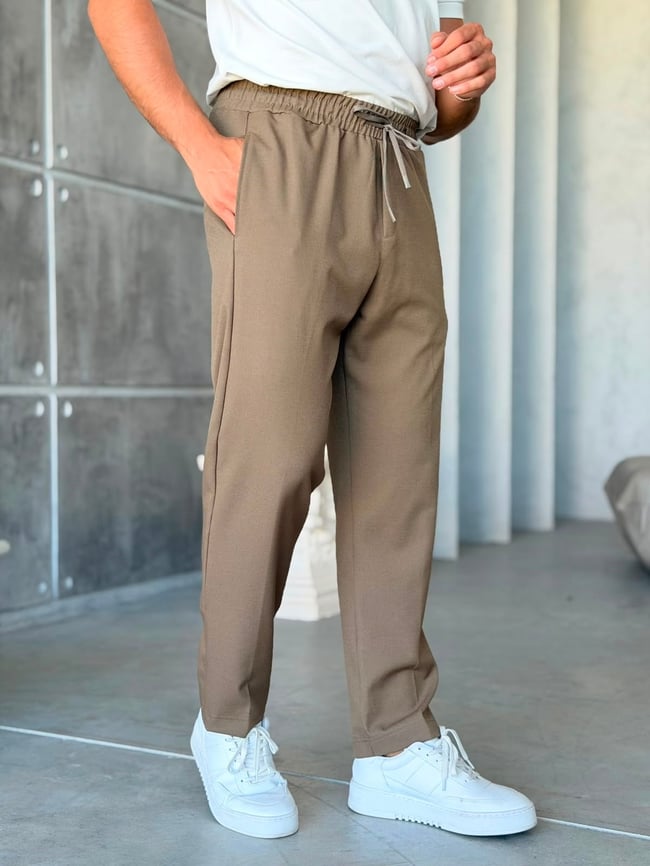 JOGGER KUMAŞ PANTOLON - M - HAKİ