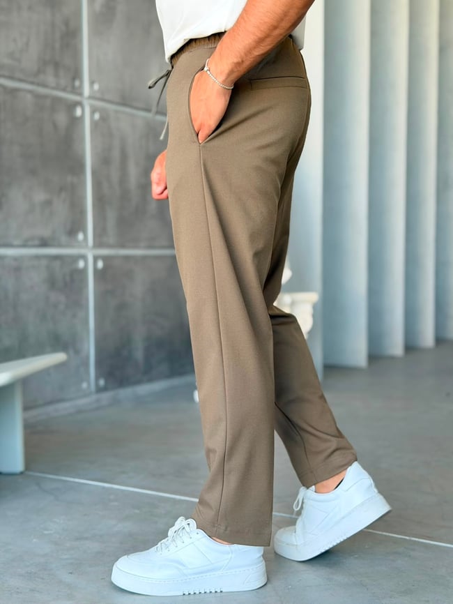 JOGGER KUMAŞ PANTOLON - M - HAKİ