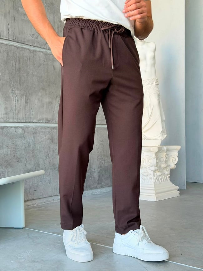 JOGGER KUMAŞ PANTOLON - M - KAHVE
