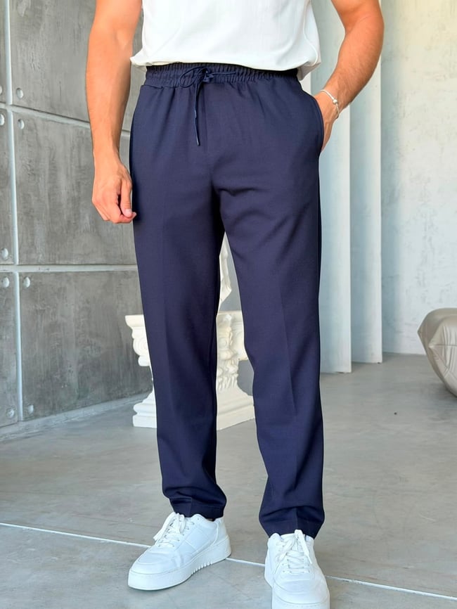 JOGGER KUMAŞ PANTOLON - M - LACİVERT
