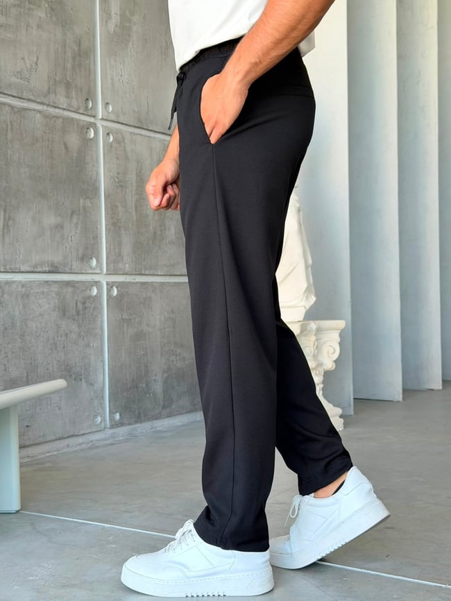 JOGGER KUMAŞ PANTOLON - M - SİYAH