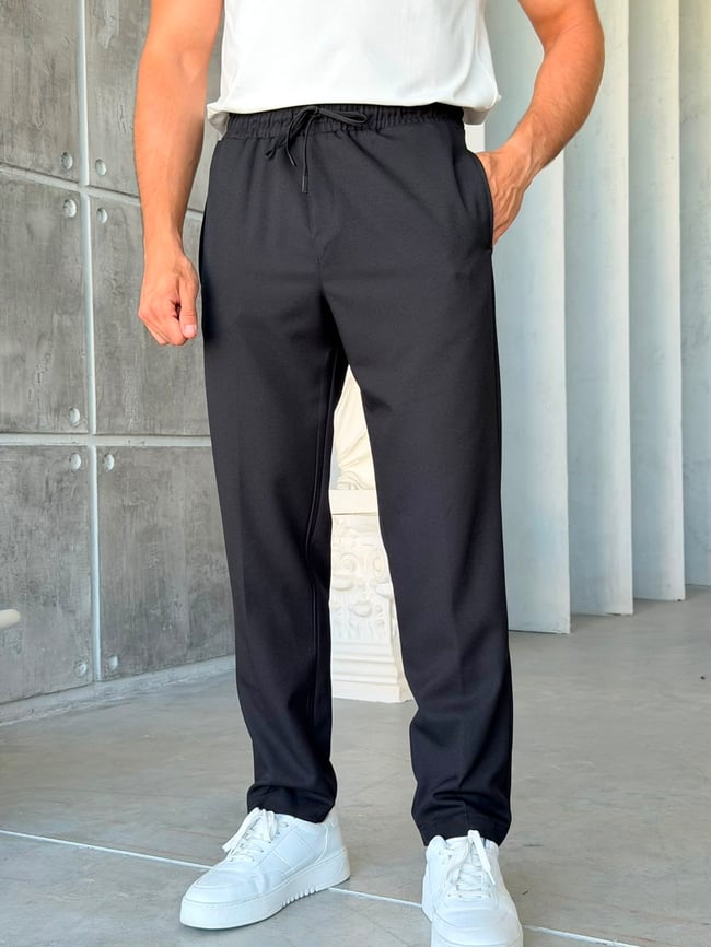 JOGGER KUMAŞ PANTOLON - M - SİYAH