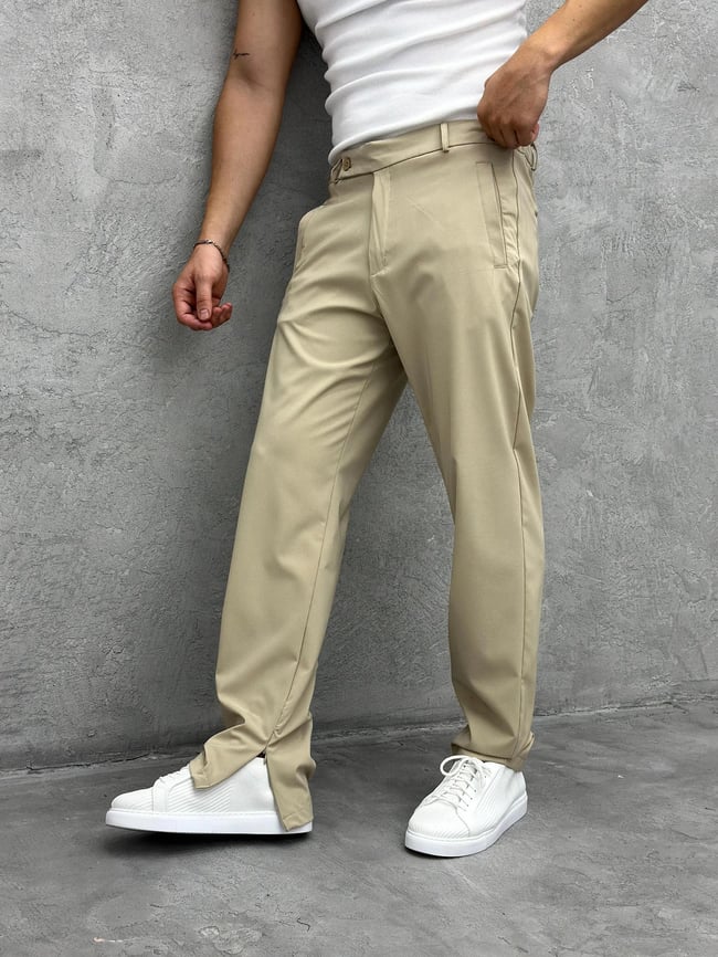 Jogger Kumaş Pantolon Paça Fermuar Detaylı