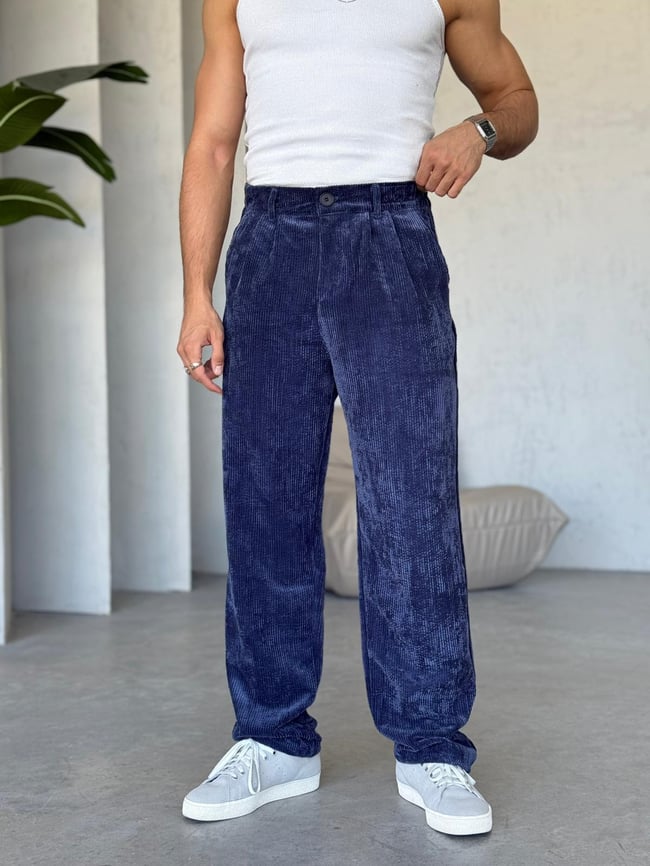 Kadife Baggy Pantolon Laci