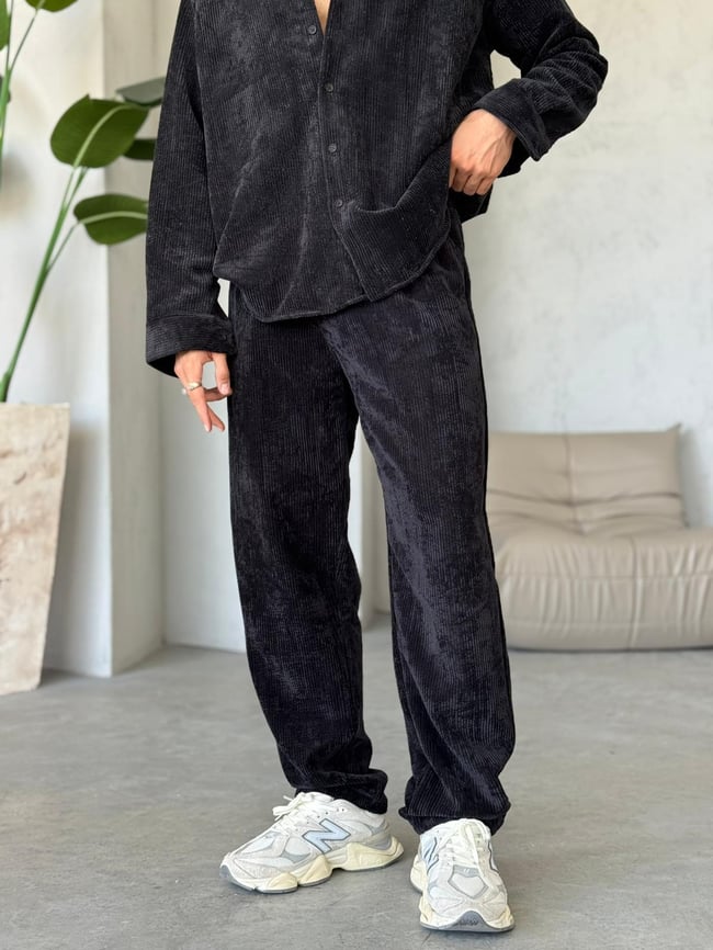 Kadife Kumaş Takım Siyah