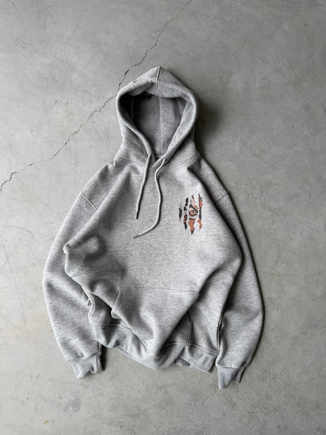 Kap Baskılı Oversize 3 İplik Kapüşonlu Sweat Grimelange