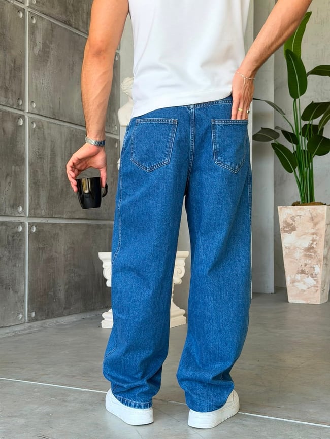 Kemer Detaylı Premium BAGGY Kot Pantolon K