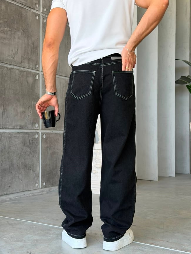 Kemer Detaylı Premium BAGGY Kot Pantolon K