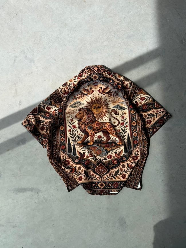 KİNG Desenli Dubble Hürrem Kumaş Oversize Gömlek T