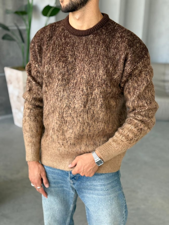 Kırçıllı Yün Kazak Kahve K