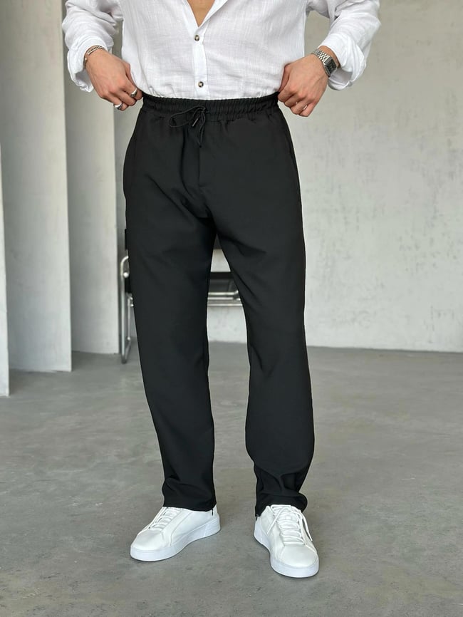 KM17061 Gizli fermuarlı  jogger pantolon SİYAH M