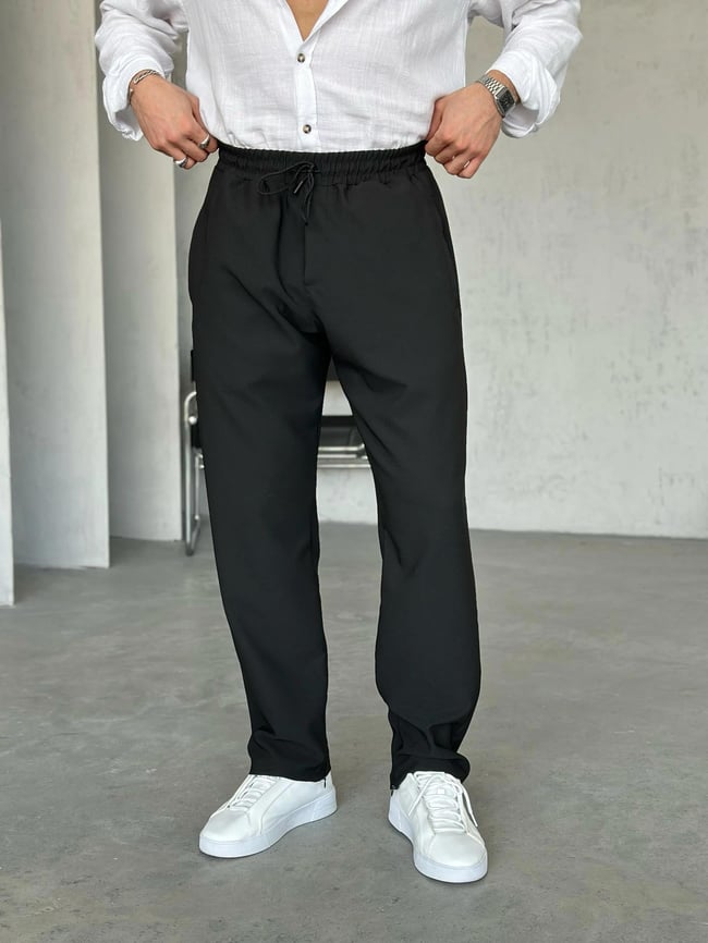 KM17061 Gizli fermuarlı  jogger pantolon SİYAH M