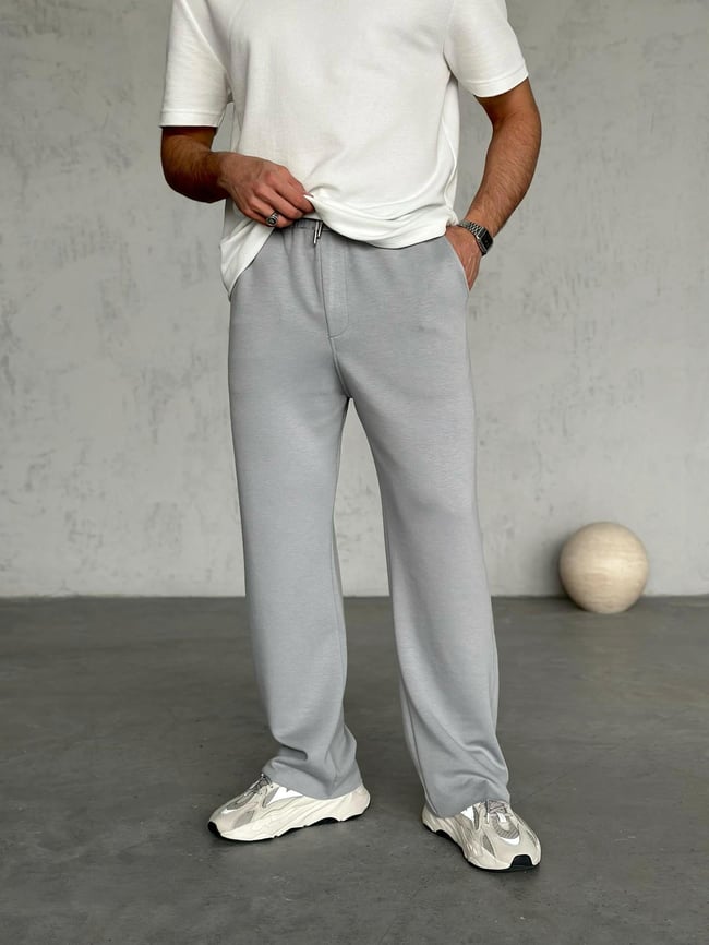 KM1924 Modal Kumaş Jogger Pantolon Gri