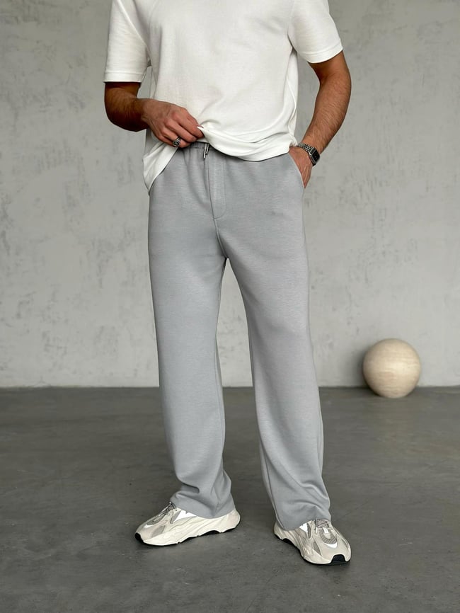 KM1924 Modal Kumaş Jogger Pantolon Gri