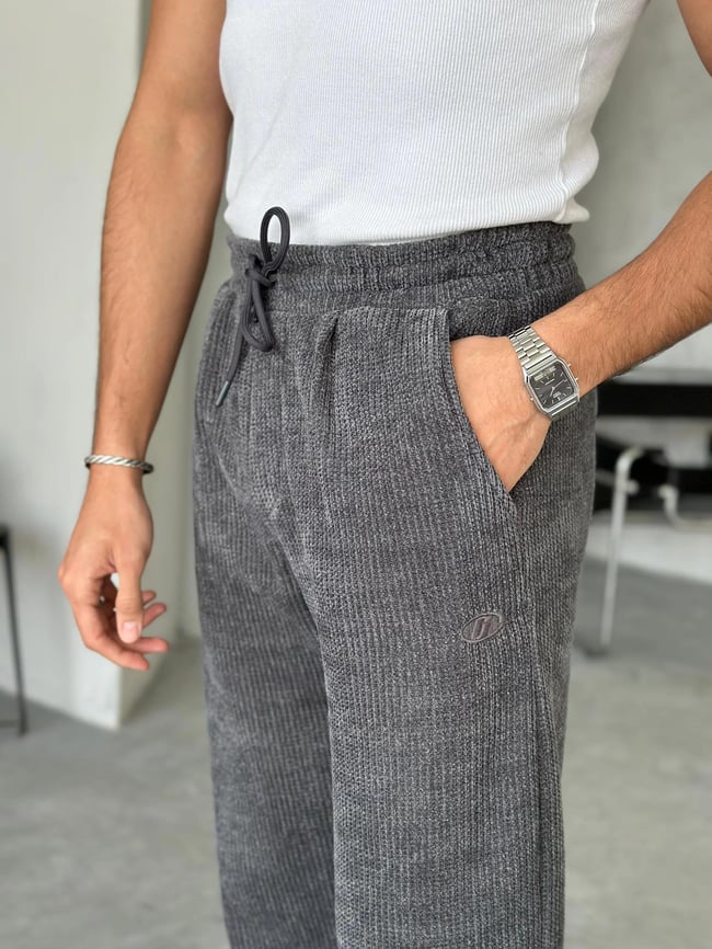 KM217 Boss Örme Premium Triko Kumaş Pantolon Antrasit