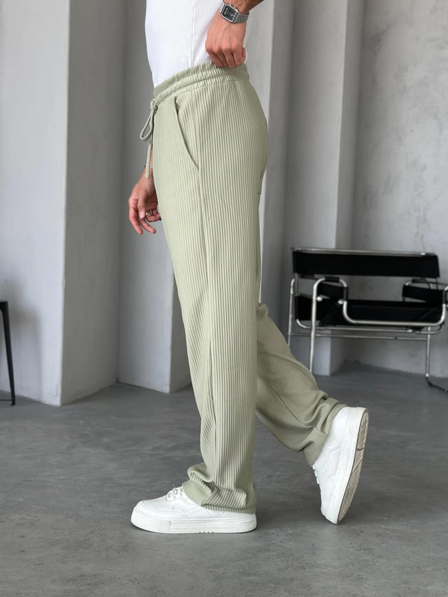KM220 Fitilli Baggy Kumaş Pantolon Mint Yeşil G