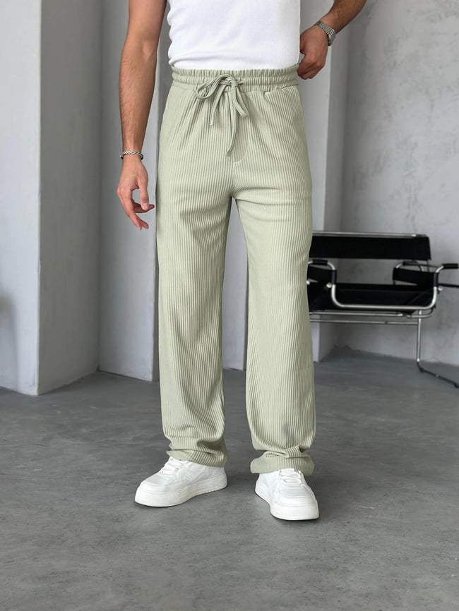KM220 Fitilli Baggy Kumaş Pantolon Mint Yeşil G
