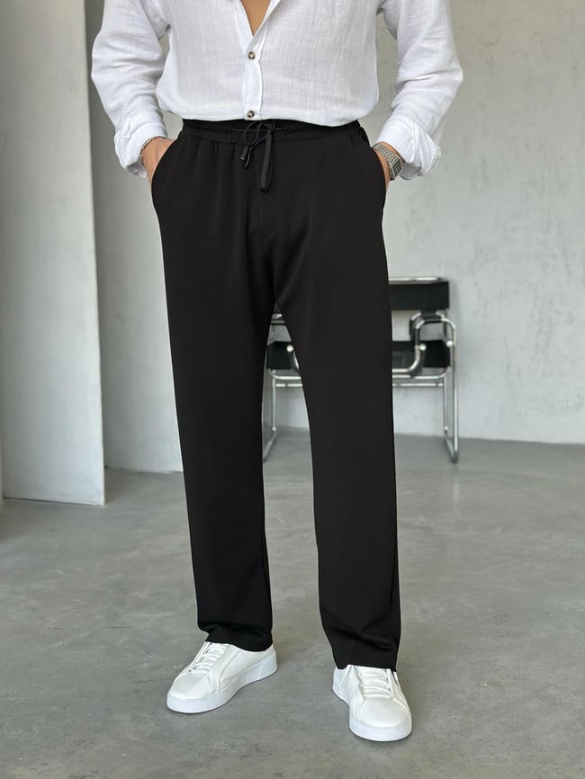 KM24091 Premıum modal kumaş jogger pantolon SİYAH M