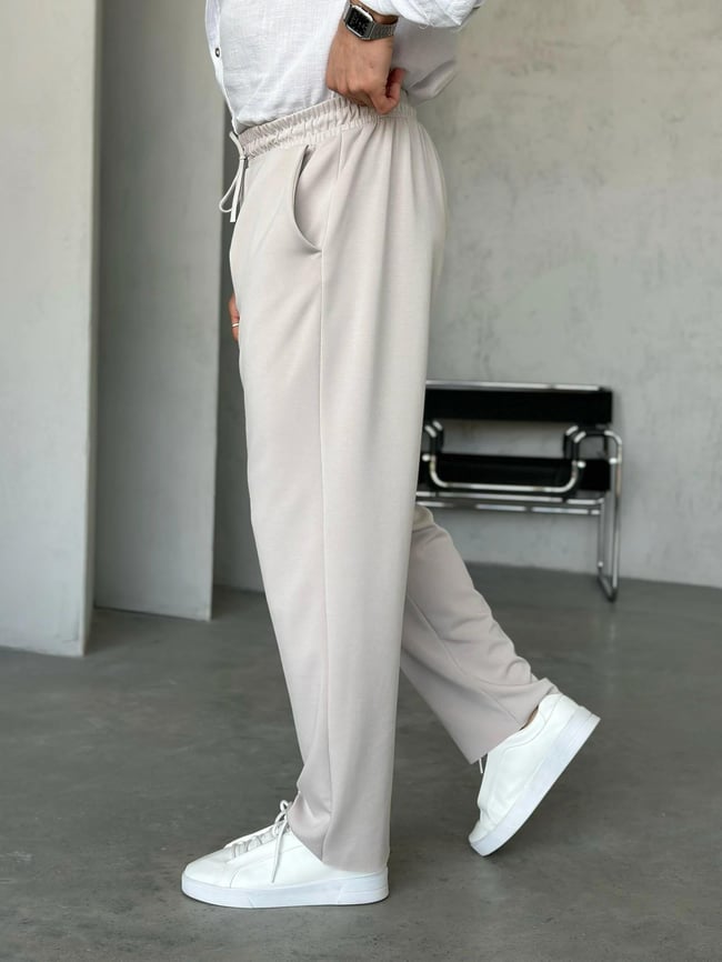 KM24092 Premıum modal kumaş jogger pantolon TAŞ RENGİ M