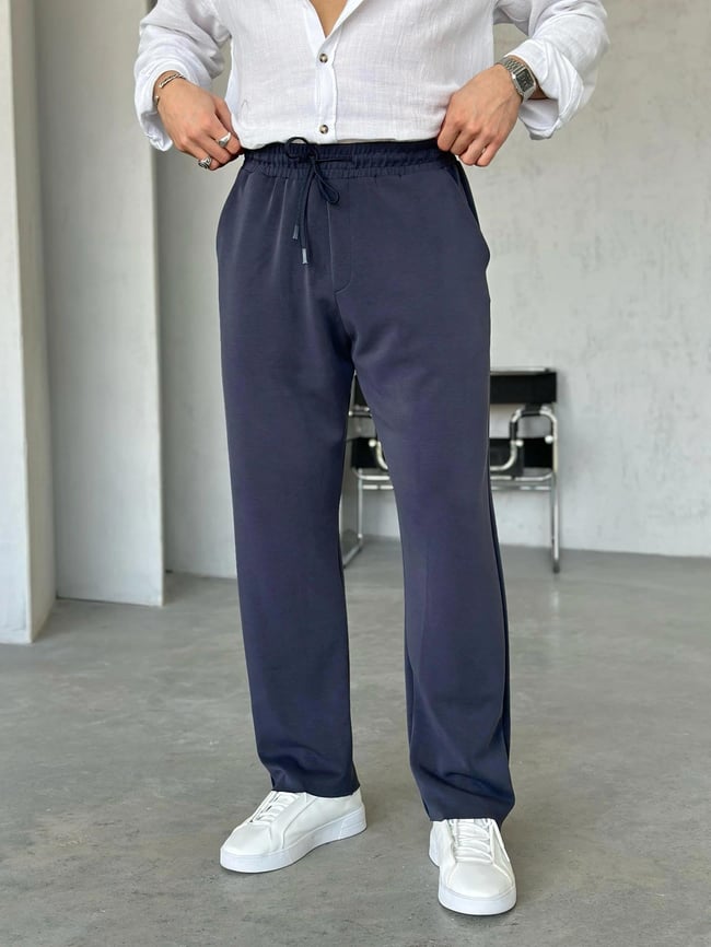 KM24093 Premıum modal kumaş jogger pantolon LACİVERT M