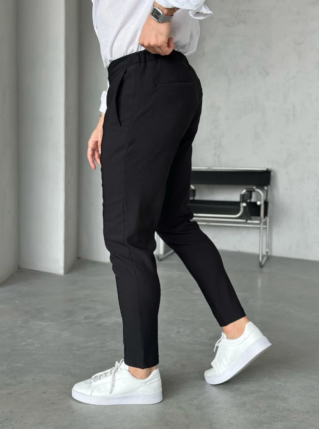KM50322 jogger kumaş pantolon SİYAH W