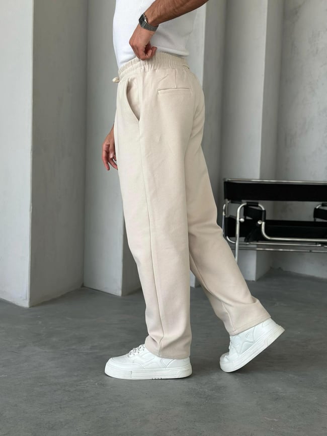 Krem Rahat Kalıp Gabardin Pantolon G