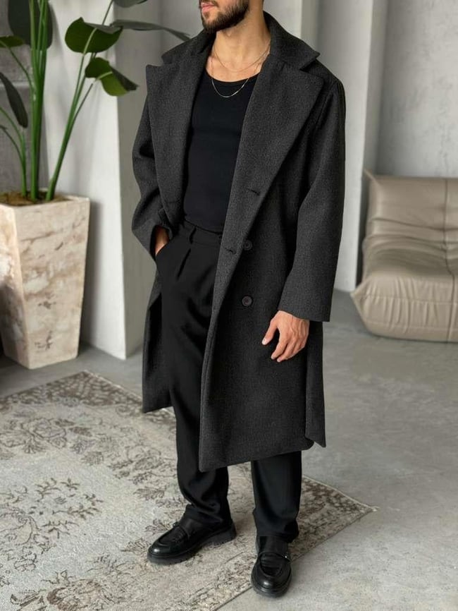KUŞAKLI OVERSIZE KABAN - ANTRASİT