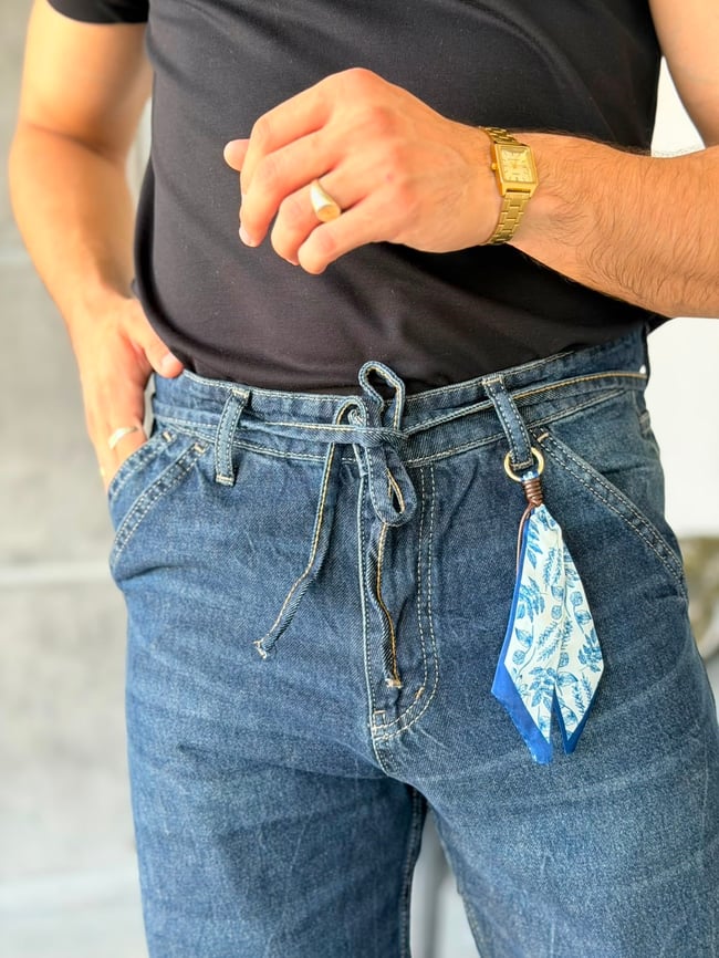 LACİVERT Premium Aksesuar Detaylı Baggy Pantolon w 