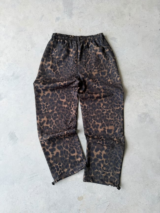 Leopar Desenli Yan Şerit Detaylı Baggy Pantolon T Koyu Leopar