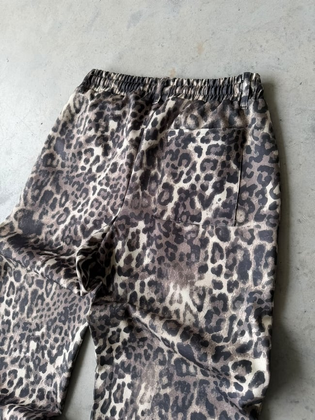 Leopar Desenli Yan Şerit Detaylı Baggy Pantolon T Açık Leopar