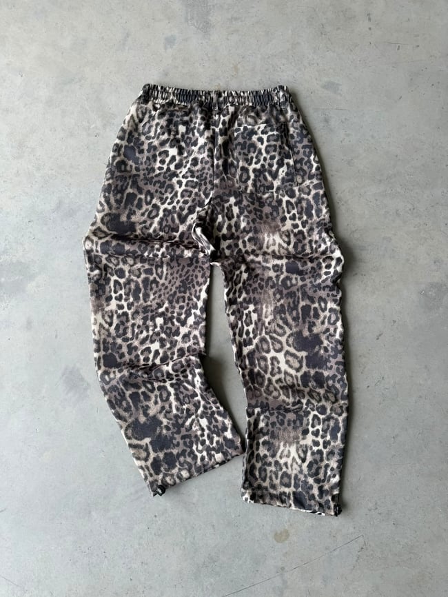 Leopar Desenli Yan Şerit Detaylı Baggy Pantolon T Açık Leopar