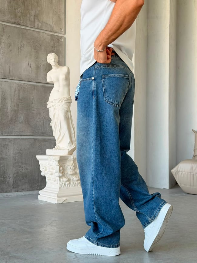 Mavi Aksesuar Detaylı Baggy Kot Pantolon-W
