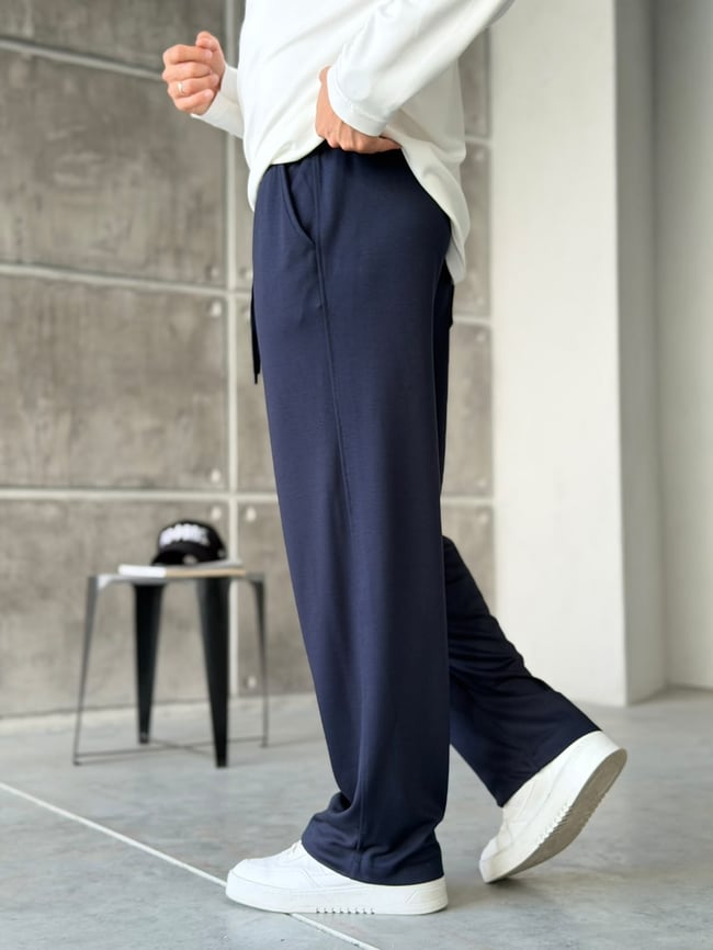Modal Kumaş Basic Baggy Jogger Lacivert