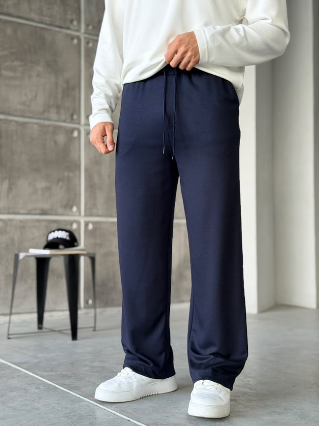 Modal Kumaş Basic Baggy Jogger Lacivert