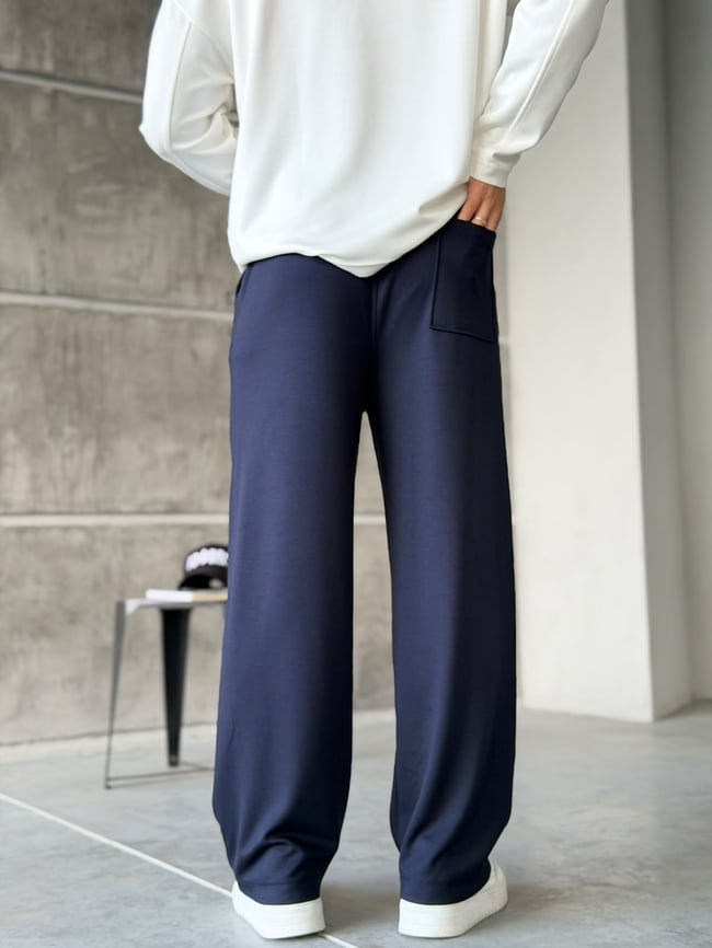 Modal Kumaş Basic Baggy Jogger Lacivert