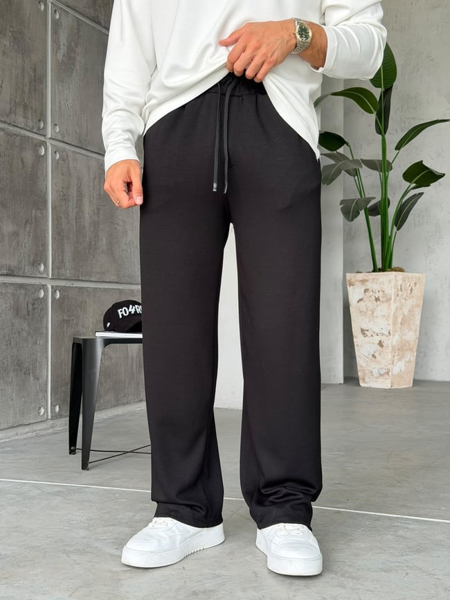 Modal Kumaş Basic Baggy Jogger Siyah