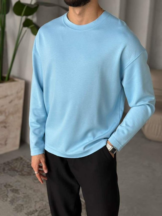Modal Kumaş Basic Sweat - Bebe Mavi