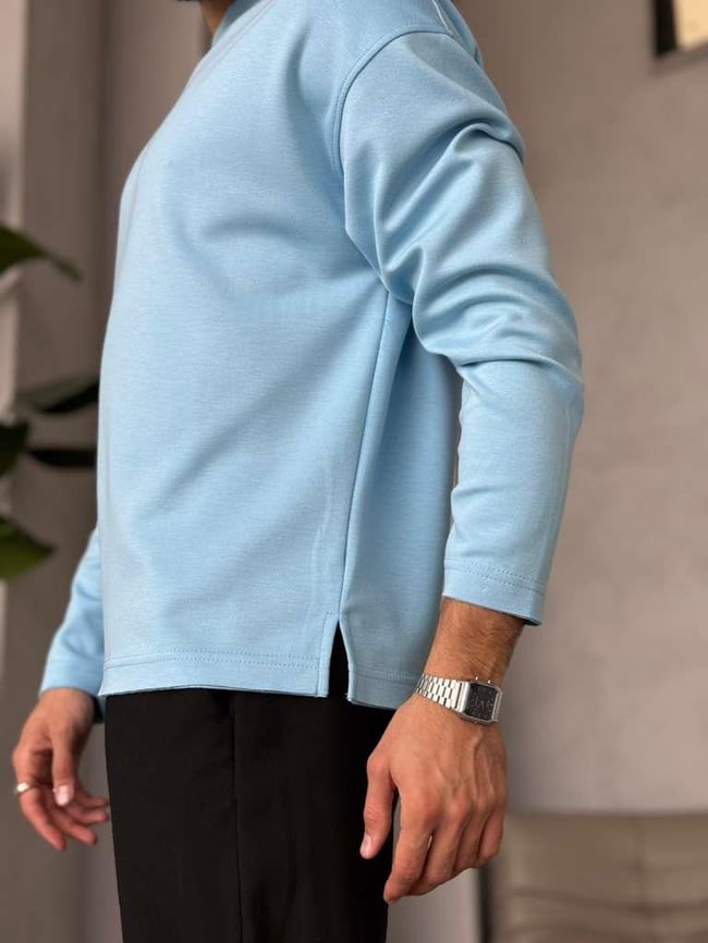 Modal Kumaş Basic Sweat - Bebe Mavi
