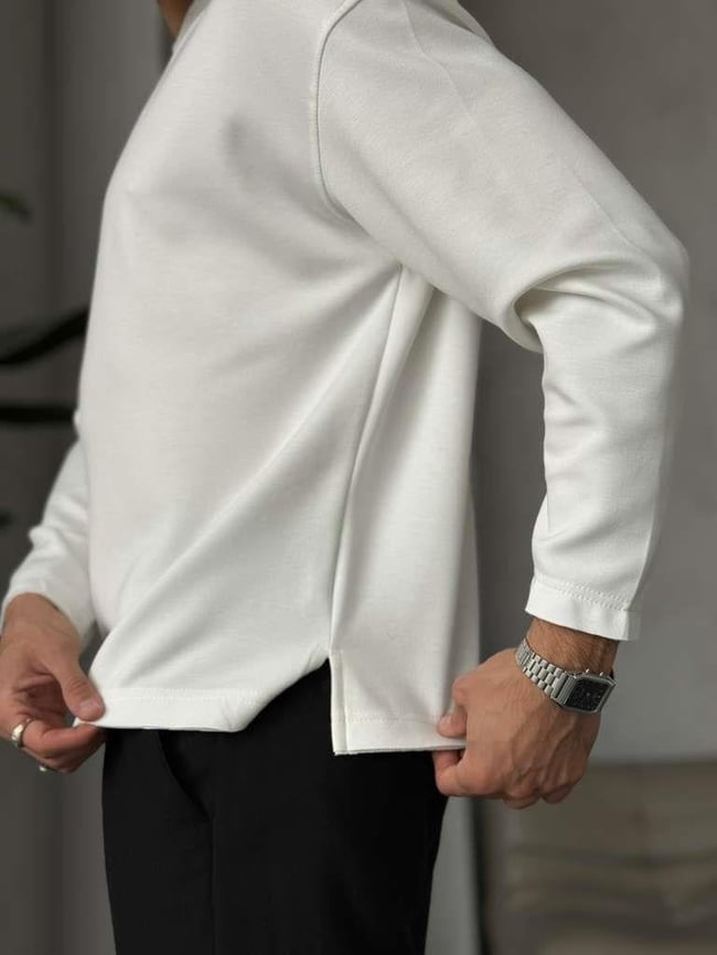 Modal Kumaş Basic Sweat - Beyaz