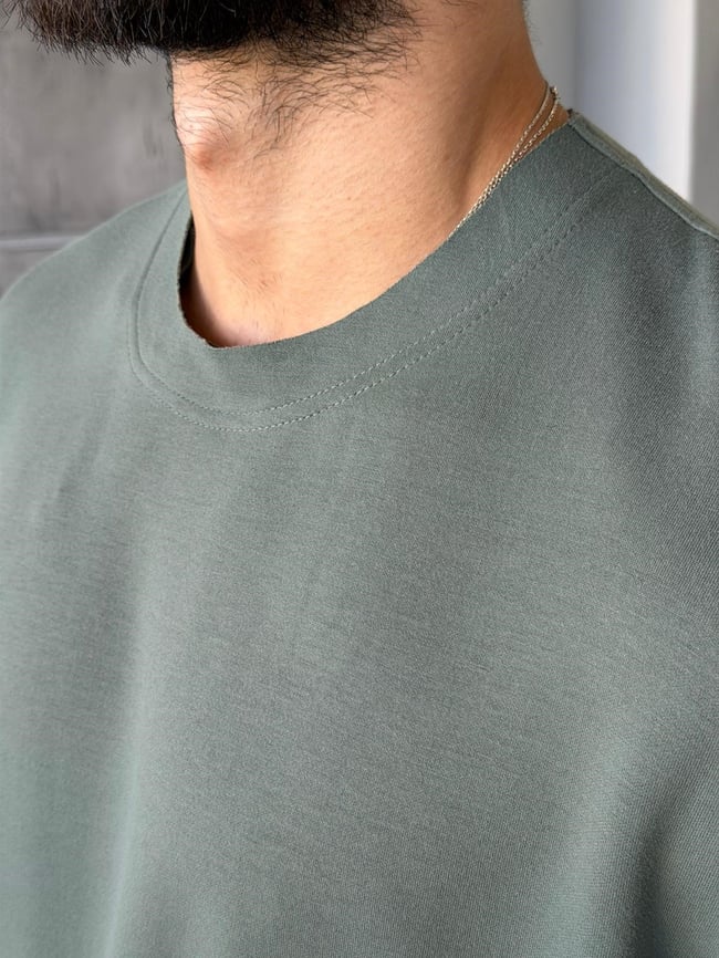 Modal Kumaş Basic Sweat - Haki