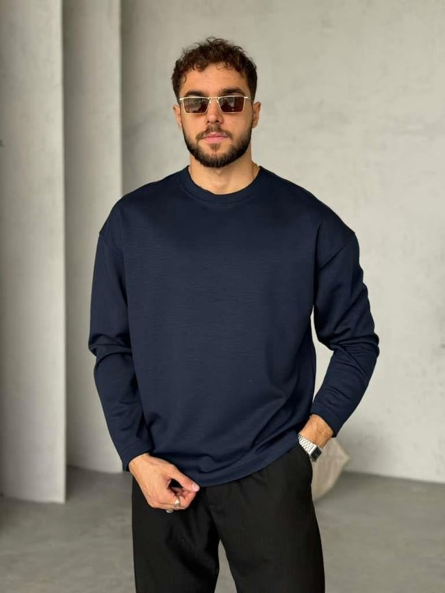 Modal Kumaş Basic Sweat - Lacivert